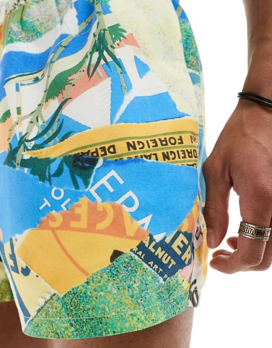 ASOS DESIGN koord badshorts i kort längd i blått - Image 4