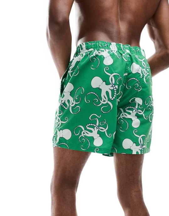 Jack & Jones badshorts med bläckfisktryck i grön - Image 4