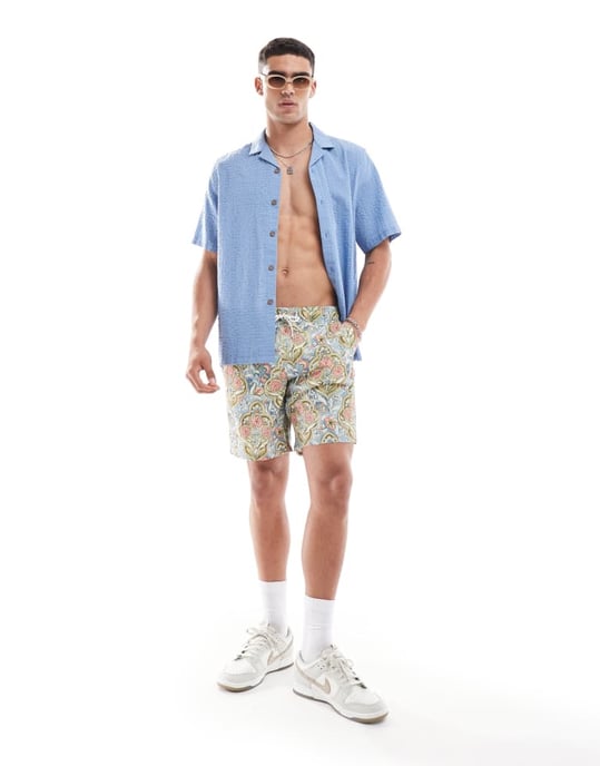 Hollister 7-tums mosaiktryck simshorts i flera färger - Image 4