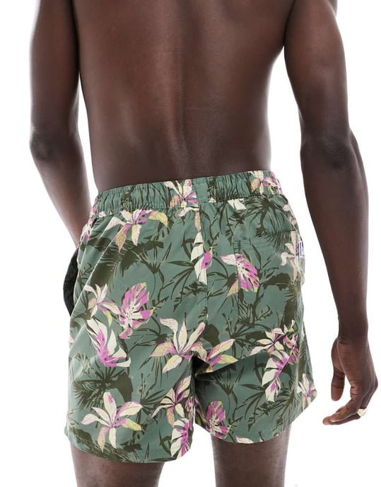 Jack & Jones badshorts med blommönster i grön - Image 4