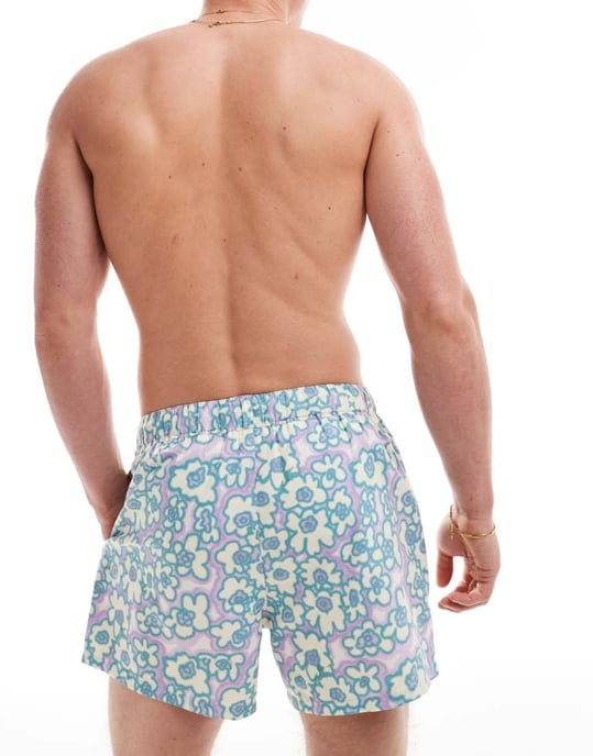 ASOS DESIGN badshorts i kort längd med blommönster - Image 2