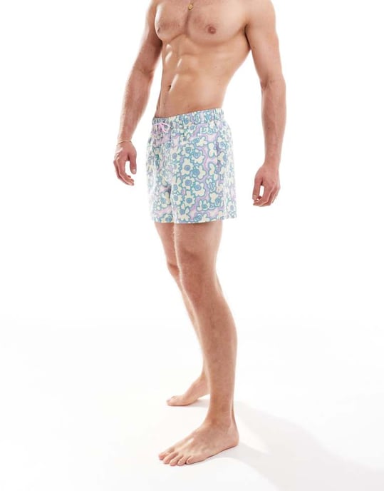 ASOS DESIGN badshorts i kort längd med blommönster - Image 3