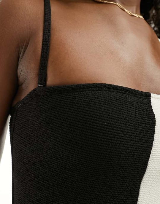 & Other Stories colourblock swimsuit in black and white - Image 3