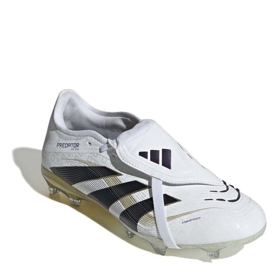 Men's adidas Predator Pro Fold Over Tongue Firm Ground Football Boots in White/Blk/Gold - Image 1