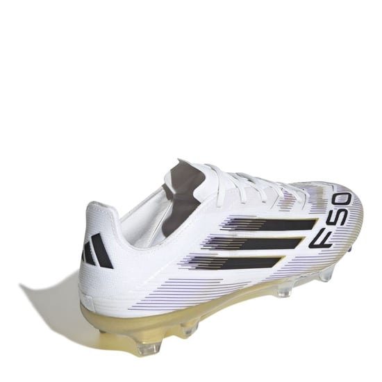 Men's adidas Pro Adults Firm Ground Football Boots in White/Blk/Gold - Image 4