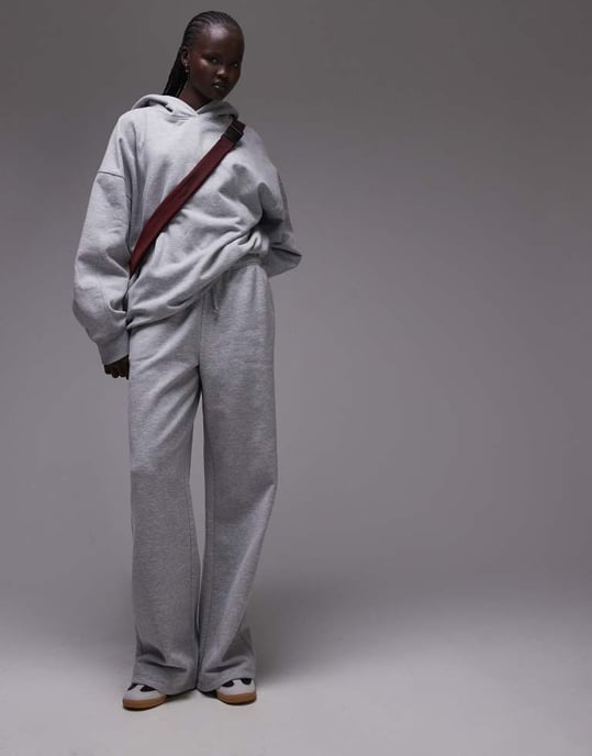 Topshop straight leg jogger in grey marl - Image 4