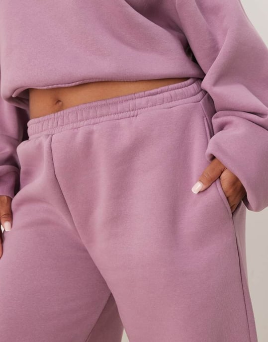 ASOS DESIGN Curve barrel leg jogger co-ord in dusky pink - Image 3