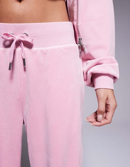 Juicy Couture velour wide leg joggers in dusty pink exclusive to asos - PINK - Image 4