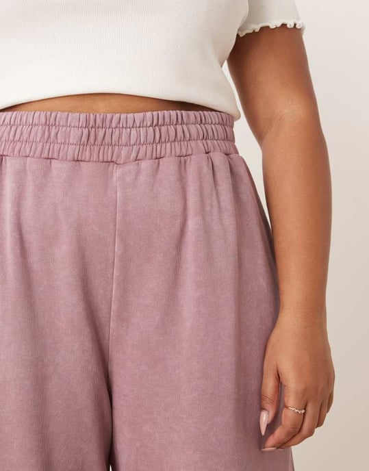ASOS DESIGN Curve barrel leg jogger in washed purple - Image 3