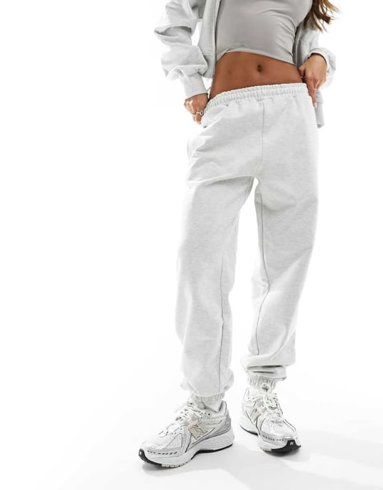 The Couture Club co-ord emblem relaxed joggers in grey marl - Image 3