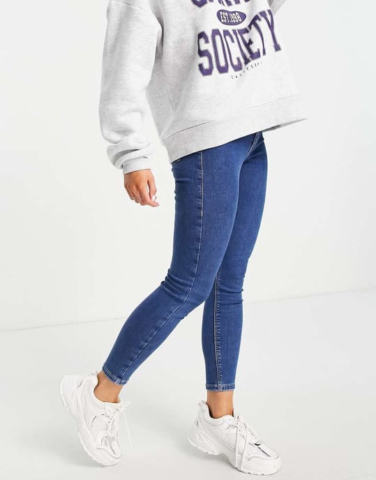 Topshop Petite high rise mid blue Joni jeans - Image 4