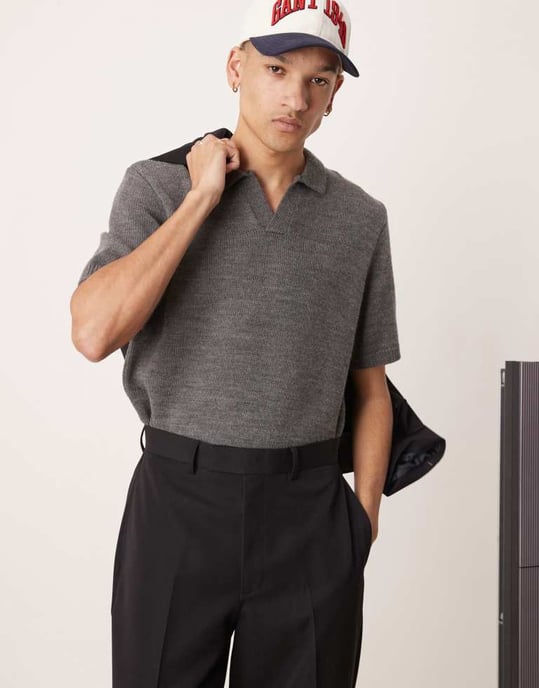 ASOS DESIGN oversized tapered suit trousers in black - Image 3