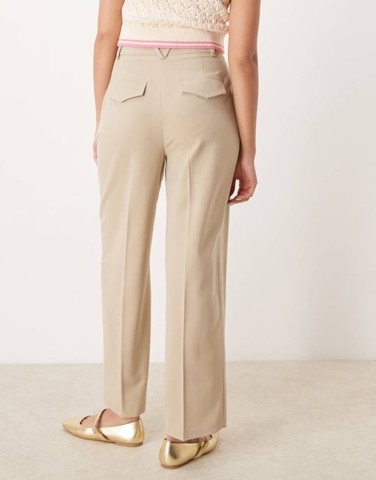 ASOS DESIGN tailored tapered trousers in stone - Image 3