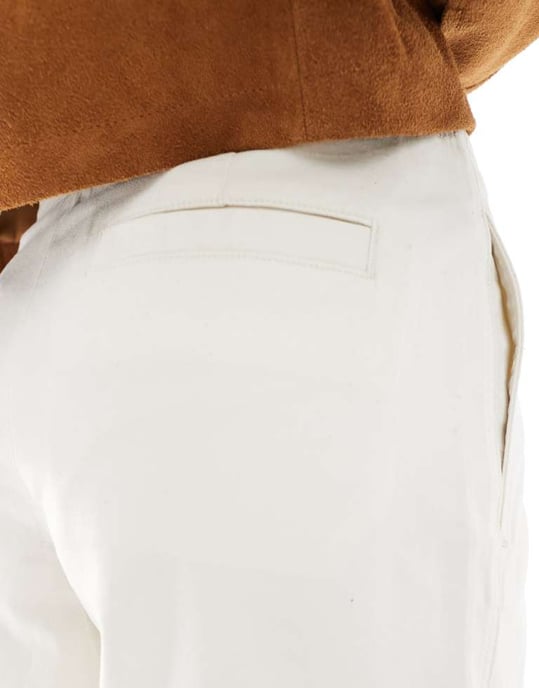 ASOS DESIGN clean waist chino in buttermilk - Image 4
