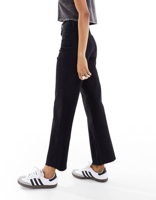 ASOS DESIGN Tall ankle grazer straight leg jean in black - BLACK - Image 3