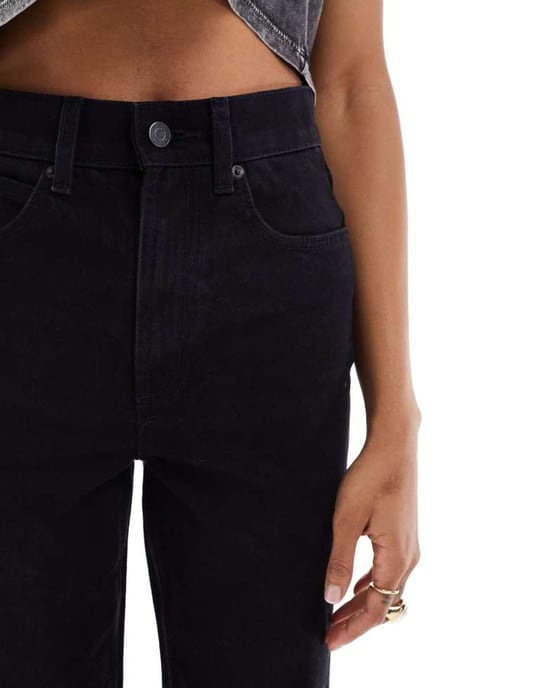 ASOS DESIGN Tall ankle grazer straight leg jean in black - BLACK - Image 4