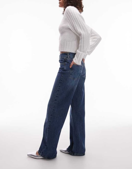 Topshop Ember low rise straight leg jean in rich blue - Image 3