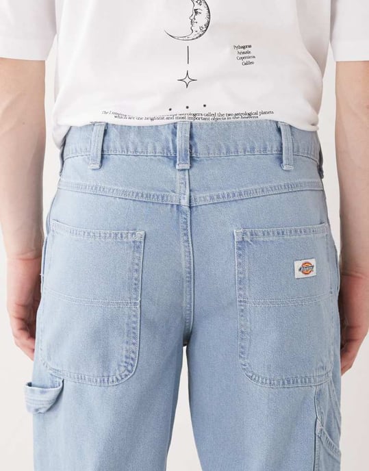 Dickies garyville relaxed straight fit denim jeans in light blue - Image 4