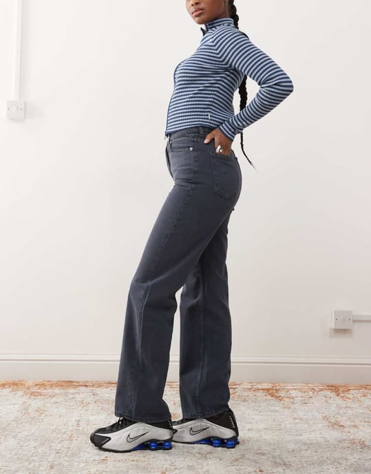 Dr Denim Echo straight leg jeans in washed navy - Image 3