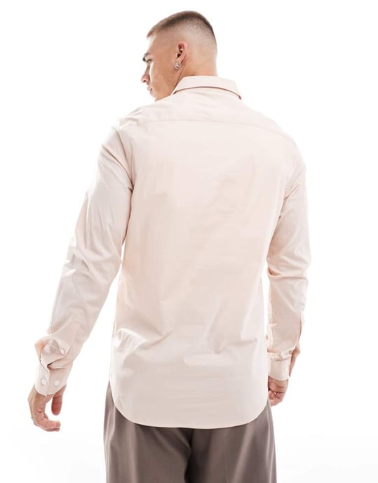 ASOS DESIGN regular fit skjorta i ljusrosa - Image 2
