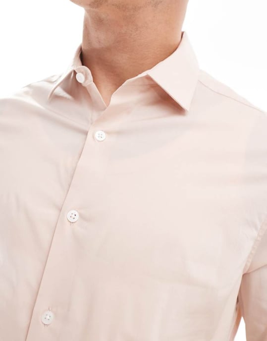 ASOS DESIGN regular fit skjorta i ljusrosa - Image 4