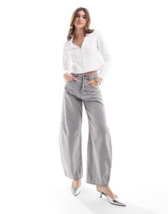Miss Selfridge poplin skjorta med figursydd passform i vitt - Image 2