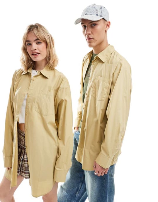 COLLUSION unisex oversized t-shirt i sand - Image 4