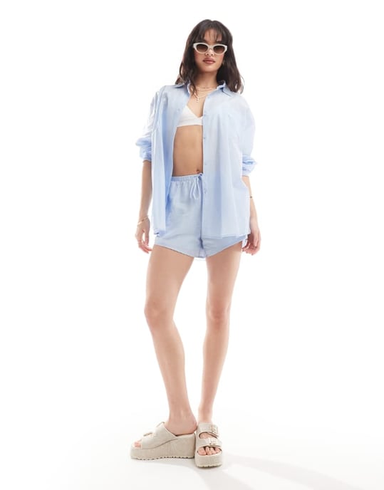 SNDYS shirt co-ord in light blue - Image 4
