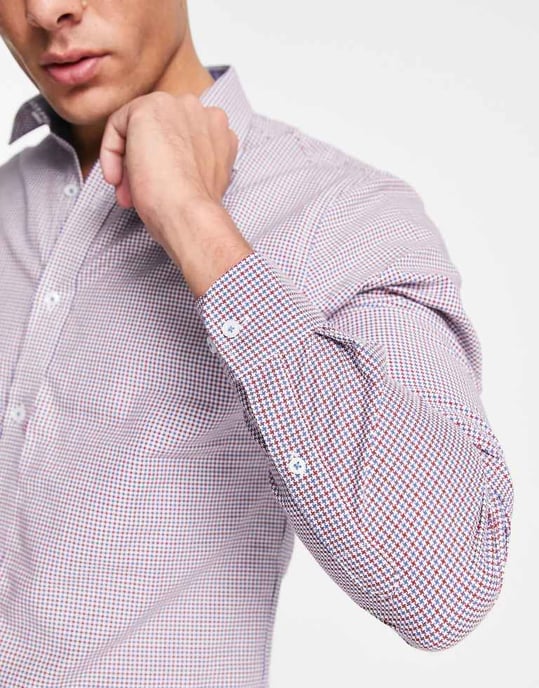 Ben Sherman rutigt skjorta i blått och rött - Image 4