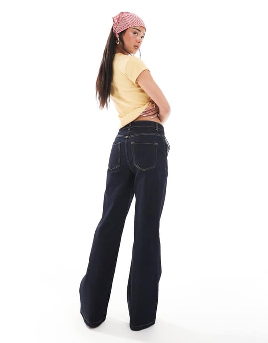 Miss Selfridge flare wide leg jean in indigo wash - Image 2