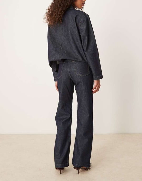 ASOS DESIGN flared jean with twin needle details in rinse wash - Image 3