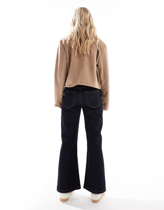 Miss Selfridge Petite flare wide leg jean in indigo - Image 2
