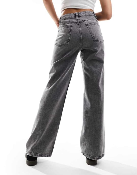 ASOS DESIGN wide leg dad jean in grey - Image 3
