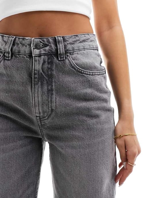 ASOS DESIGN wide leg dad jean in grey - Image 4
