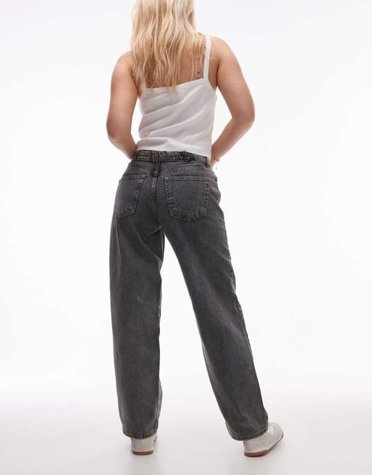 Topshop Hourglass Cinch low rise relaxed jean in grey - Image 2