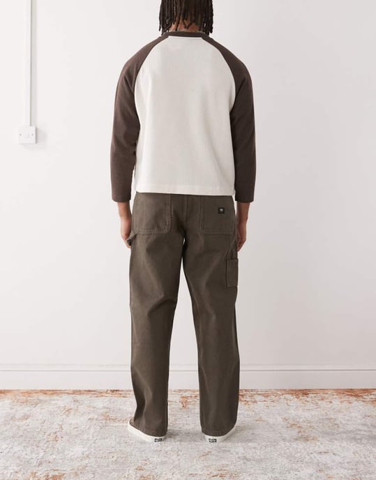 Vans drill chore loose fit denim carpenter trousers in dark brown - Image 2