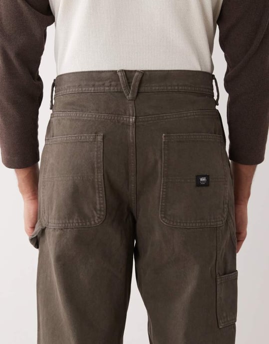 Vans drill chore loose fit denim carpenter trousers in dark brown - Image 3
