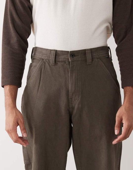 Vans drill chore loose fit denim carpenter trousers in dark brown - Image 4