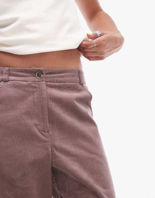 Topshop relaxed fit tailored corduroy trousers in dusky pink - Image 4