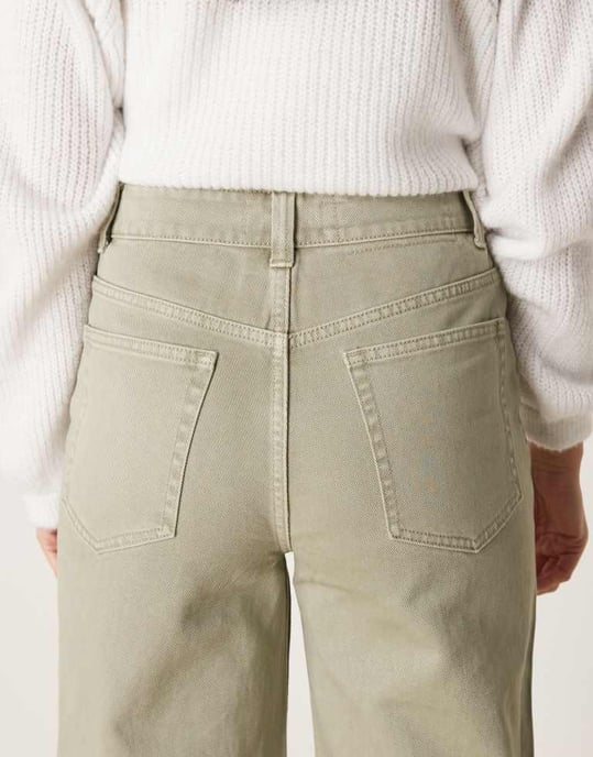 ASOS DESIGN wide leg dad jeans in khaki - Image 4