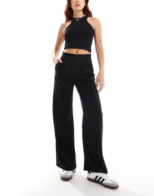 Reclaimed Vintage mensy wide leg trouser in linen look - Image 2