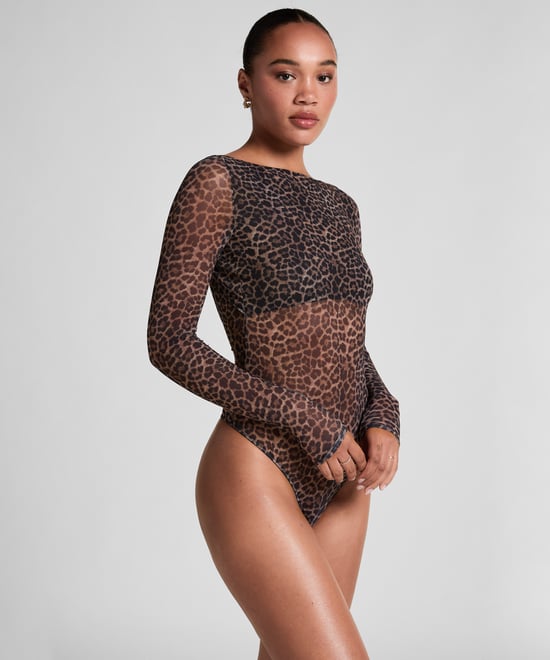 Hunkemöller Tara Leopard Long Sleeved Body - Image 1