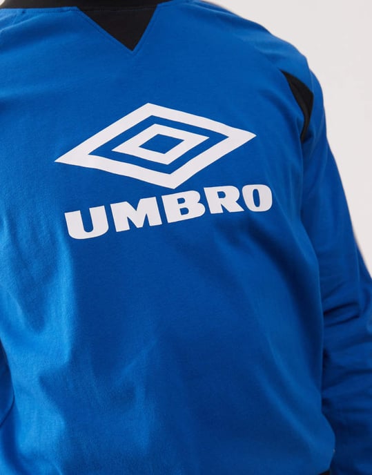 Umbro panelled long sleeve t-shirt in blue and white - Image 4