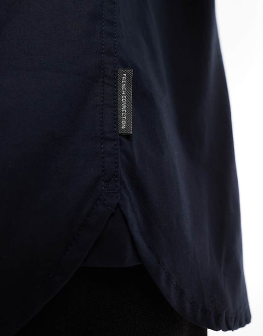 Fransk Förbindelse långärmad henley-skjorta med bröstficka i marinblå - Image 4