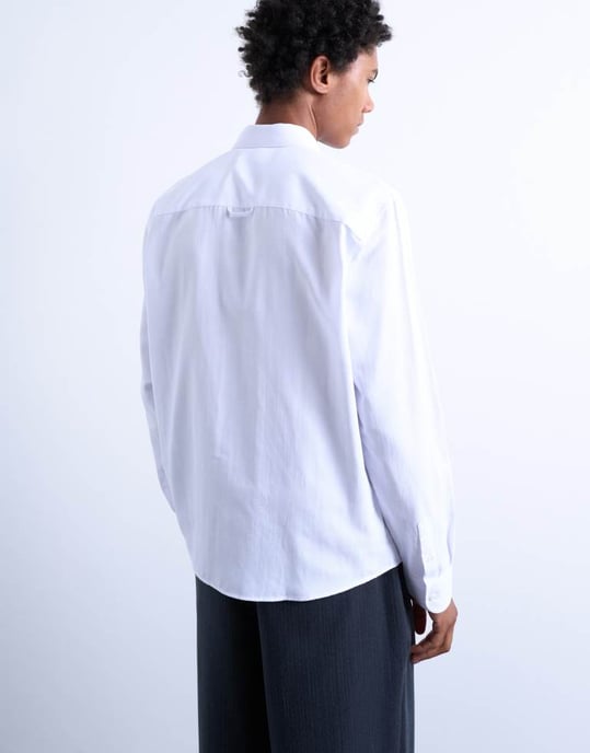Topman long sleeve textured formal shirt in white - Image 3
