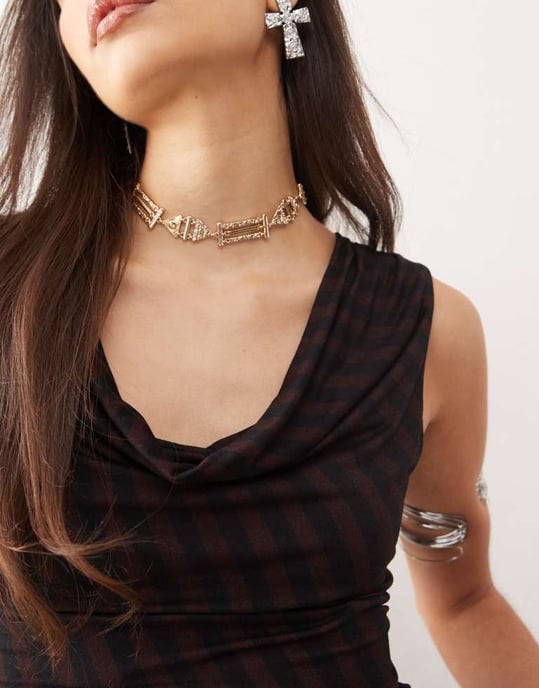 Motel hikari cowl neck striped top in maroon - Image 3