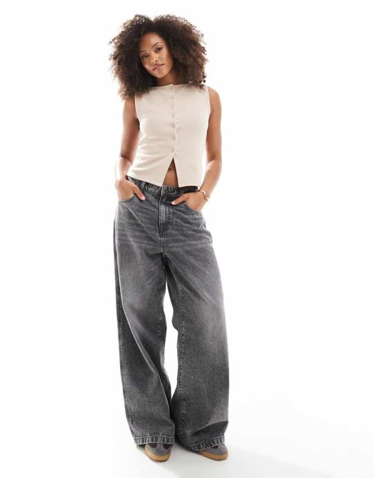 ASOS DESIGN super soft brushed sleeveless button through top in oatmeal - Image 2