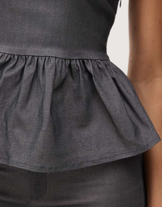 Motel tabira drop waist cami top co-ord in grey - Image 2
