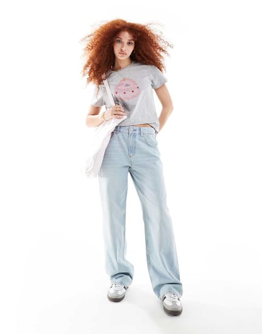 ASOS DESIGN babytee med hjärt-kaka grafik i gråmelerad - Image 4