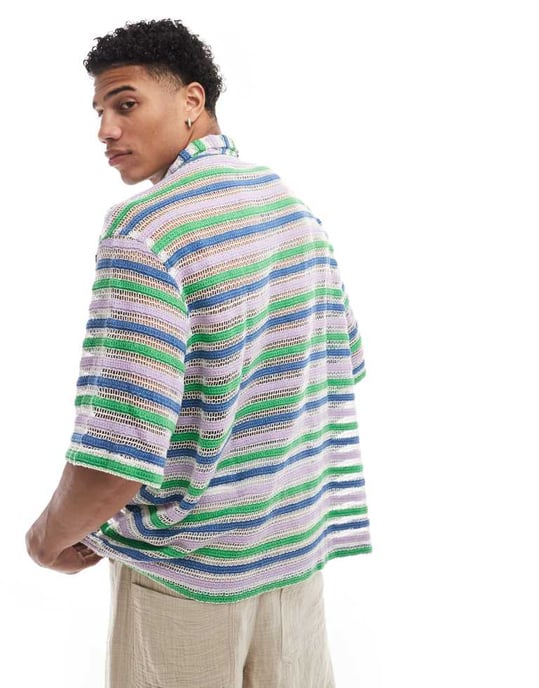 ASOS DESIGN boxig oversized krage virkade skjorta - Image 2